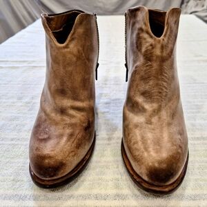Freebird Detroit Distressed Two-Tone Brown Leather Ankle Boots
